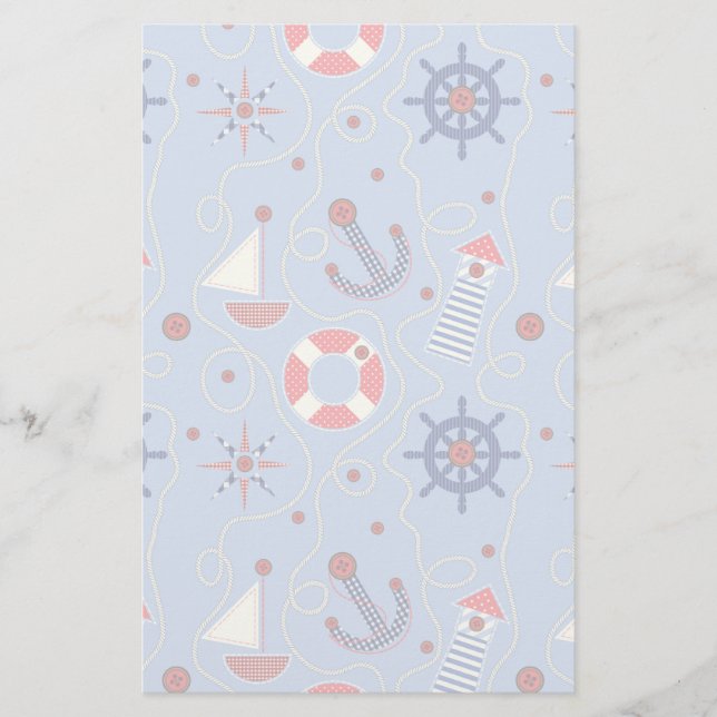 Papeterie Conception nautique de patchwork (Devant)