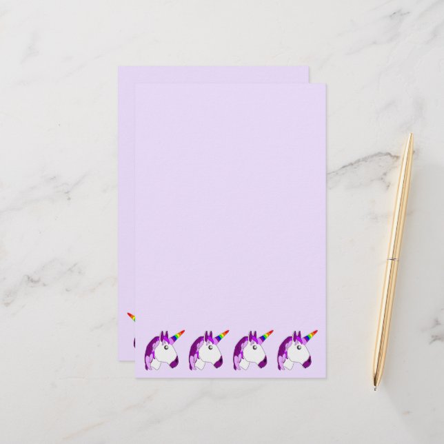 Papeterie Conception Unicorn personnalisée (Devant/Arrière en situation)