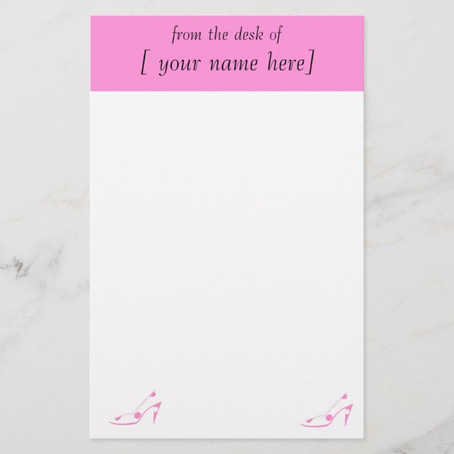 Papeterie Conceptions de papier de rose d'amant de chaussure (Devant)