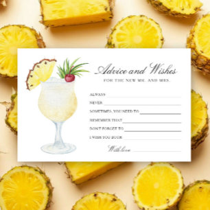 Papeterie Conseils et vœux de douche de mariage au cocktail