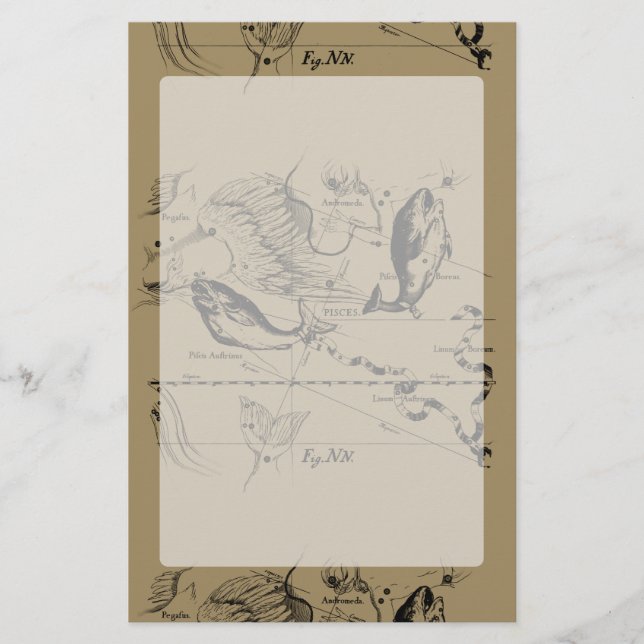 Papeterie Constellation de Poissons Hevelius 1690 sur le (Devant)