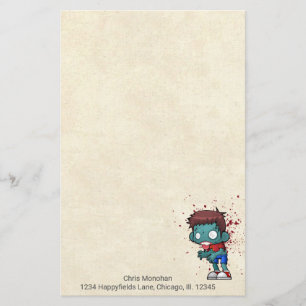Papeterie Cool Zombie Mec avec sang / Peinture