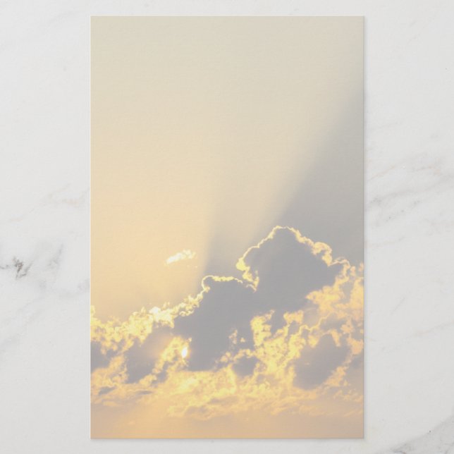 Papeterie Coucher de soleil d'or illumine un nuage (Devant)
