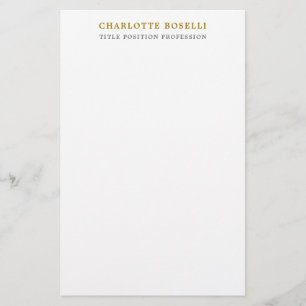 Papeterie Couleur d'or professionnelle minimaliste