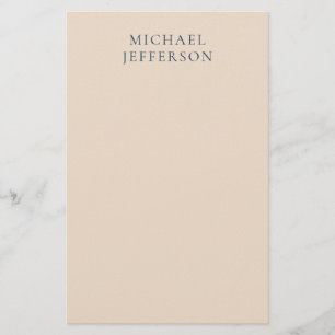 Papeterie Couleur Rose Champagne Minimaliste Simple Moderne 