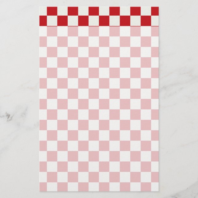 Papeterie Couleurs Checkered rouges et blanches de BBQ de (Devant)