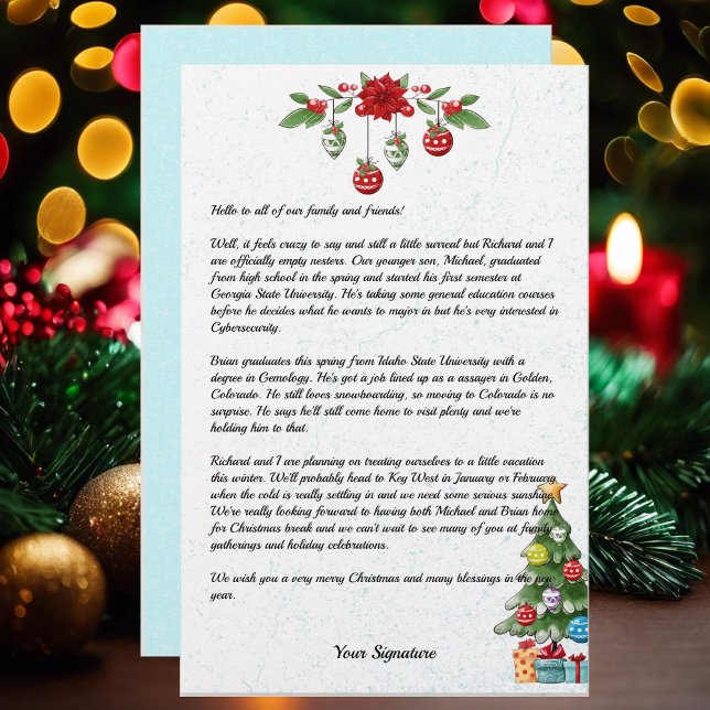Papeterie Country Christmas Family Newsletter Votre texte (Créateur téléchargé)