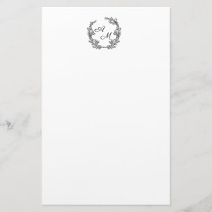 Papeterie Couronne de monogramme personnalisable élégant