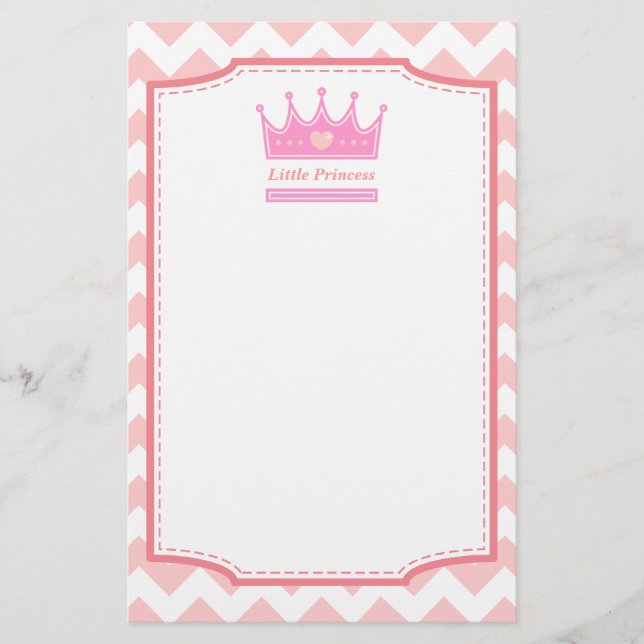 Papeterie Couronne rose pour la princesse royale (Devant)