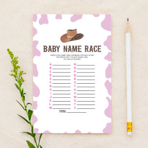 Papeterie Cowgirl Rodeo Nom Course Baby shower Activité de j