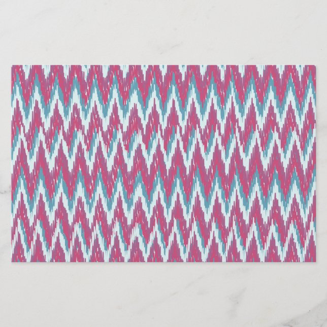 Papeterie Cranberry et Turquoise Motif iKat ZigZag (Devant)