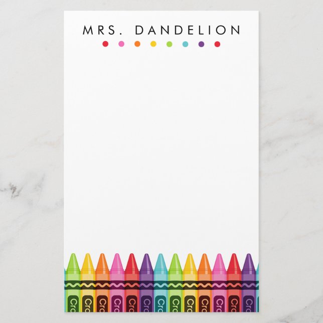 Papeterie Crayons arc-en-ciel | Enseignant de jardin d'enfan (Devant)