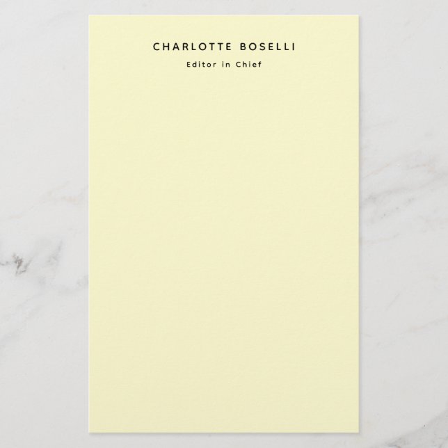 Papeterie Crème professionnelle minimaliste classique (Devant)