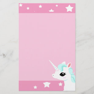 Papeterie Crinière bleue de petite licorne stationnaire