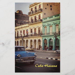 Papeterie Cuba Havana Vintage Classic Car Cityscape