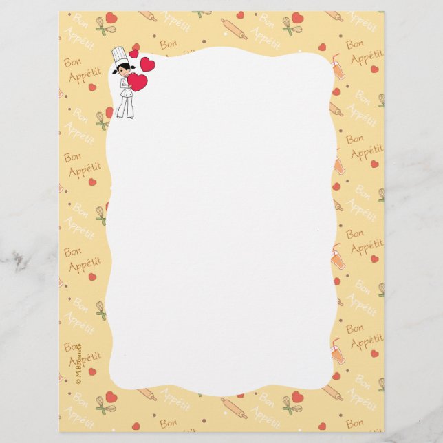 Papeterie culinaire à thème (Devant)