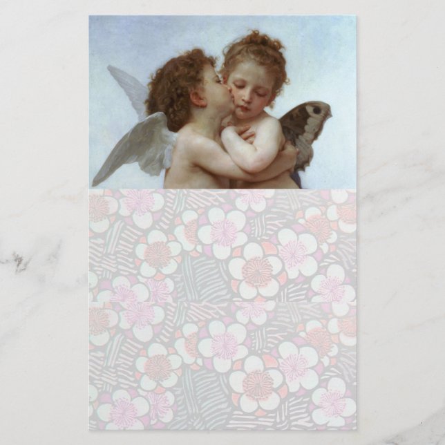Papeterie Cupidon et Psyché comme Enfants / Anges premier ba (Devant)