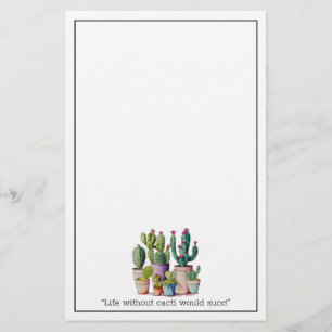 Papeterie Cute aquarelle cactus succulents dans les pots
