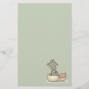 Papeterie Cute Baby Alligator Cartoon Hatching from Eggshell