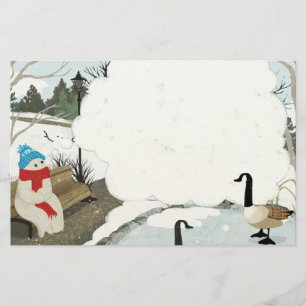 Papeterie Cute Ghost étang de canard d'hiver