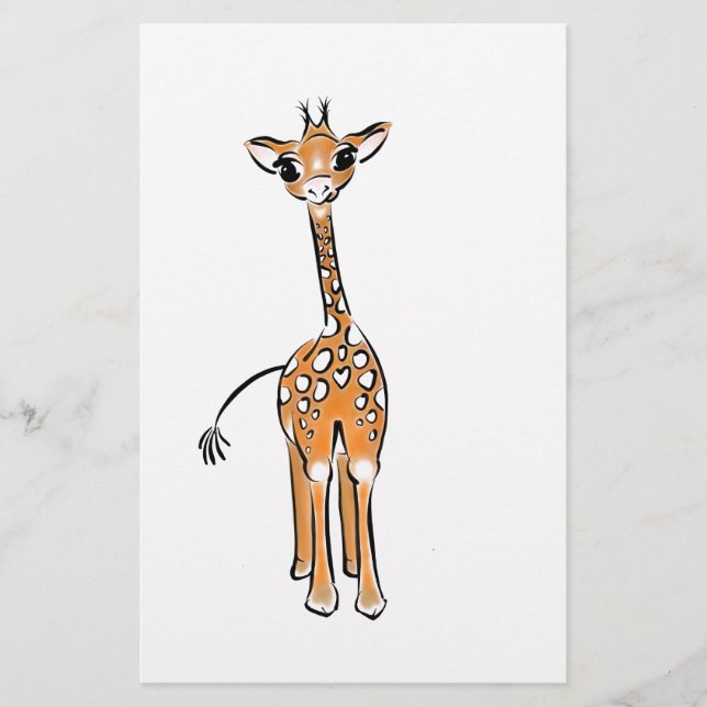 Papeterie Cute Giraffe drawing, safari animals (Devant)