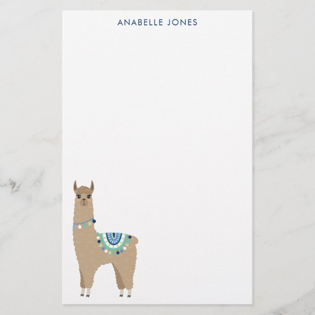 Papeterie Cute Llama personnalisée (Devant)