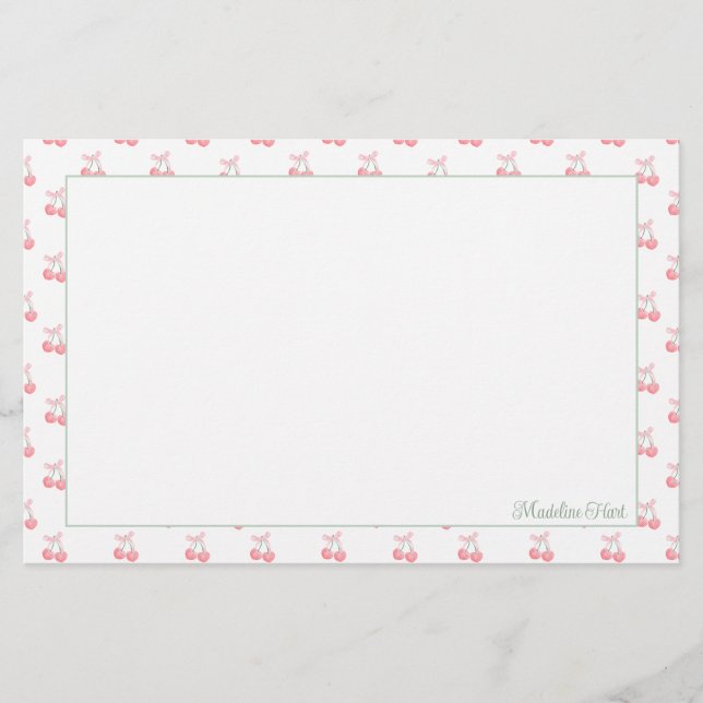 Papeterie Cute Tendance Cerises Personnalisées (Devant)