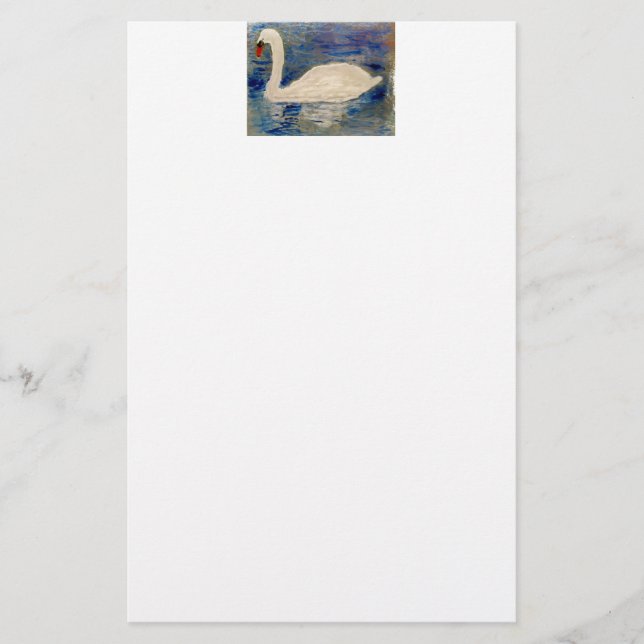 Papeterie Cygne à peinture d'oiseaux (Devant)