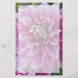 Papeterie Dahlia rose avec la frontière