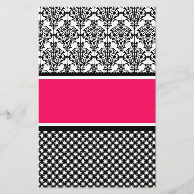 Papeterie damas rose chaud (Devant)