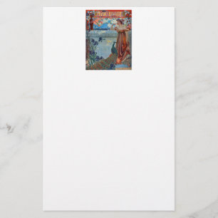 Papeterie Dame Art Nouveau avec Peacock