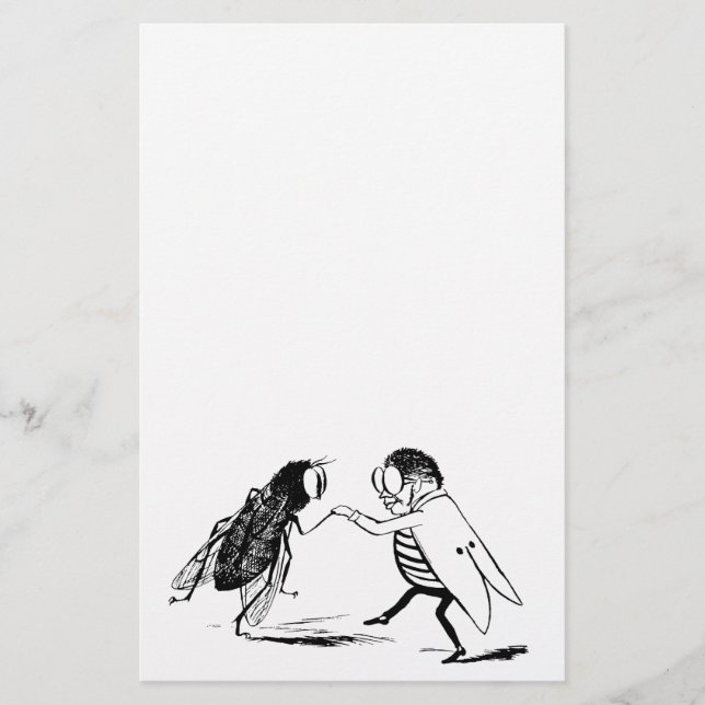 Papeterie Danse des insectes vintages; Volée de bleuet (Devant)