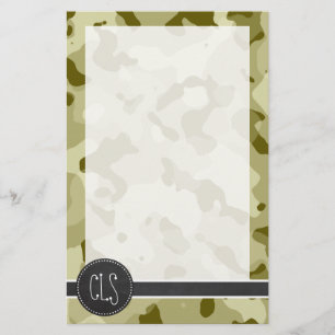 Papeterie Dark Khaki Camo ; Retro Chalkboard look