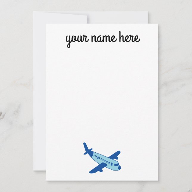 Papeterie d'avion Cartes de correspondance pour en (Devant)