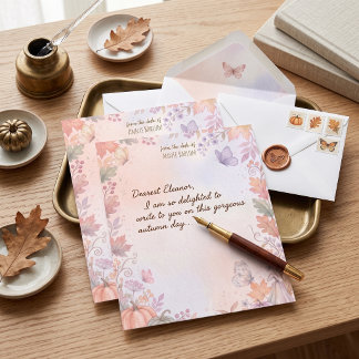 Papeterie de bureau personnalisée Bohème Automne C