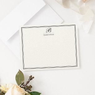 Papeterie de cartes de monogramme de mariage écrit