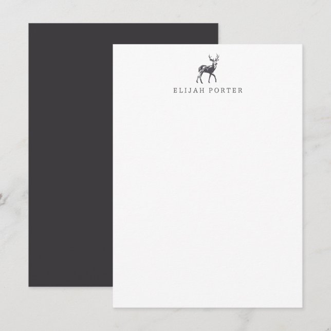 Papeterie de cerfs - Buck Merci Cartes de notes (Devant / Derrière)