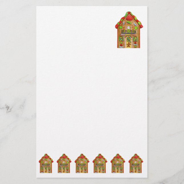 Papeterie de Chambre de pain d'épice de Noël (Devant)