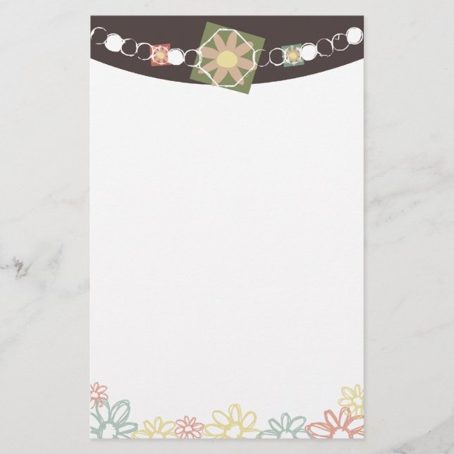 papeterie de collier de bijoux de fleur (Devant)