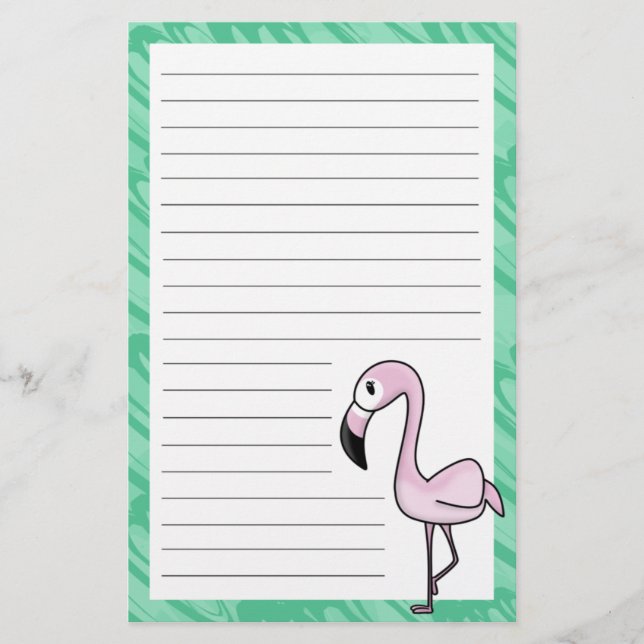 Papeterie de Flamant rose de Kawaii (Devant)