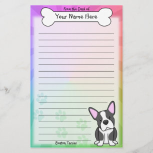 Papeterie de Kawaii Boston Terrier