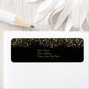 Papeterie de mariage à feuille d'or et noire