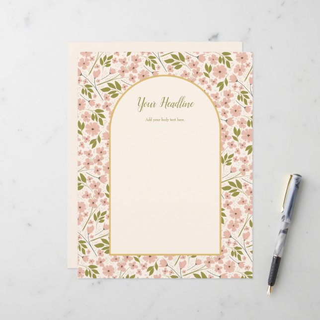 Papeterie de mariage personnalisée avec arche et f (Devant/Arrière en situation)