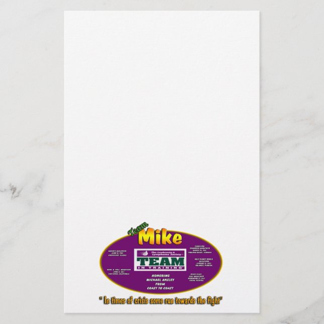 Papeterie de Mike d'équipe (Devant)