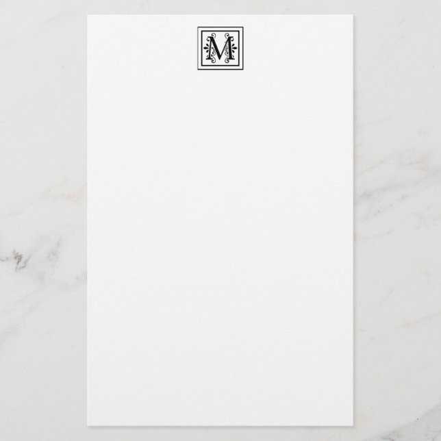 Papeterie de monogramme de la lettre M (Devant)