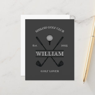 Papeterie de nom de club croisé amateur de golf