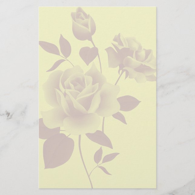 Papeterie de papier de roses de filigrane (Devant)