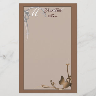 Papeterie de papillon de monogramme