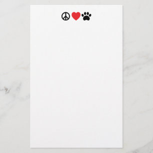 Papeterie de patte d'amour de paix