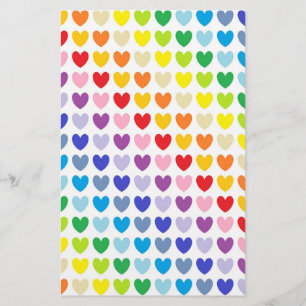 Papeterie De plus larges coeurs d'arc-en-ciel de spectre